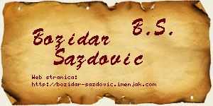 Božidar Sazdović vizit kartica
